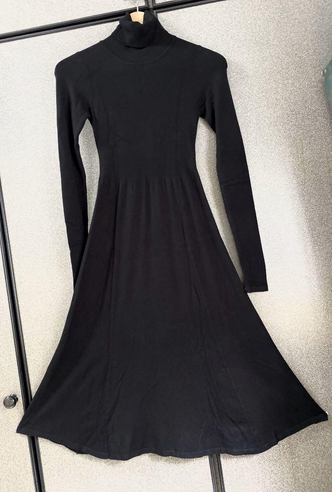 ZARA Black turtle neck long dress, Women's Fashion, Dresses & Sets, Dresses  on Carousell