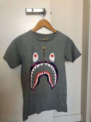 Women’s XS BAPE Grey Shark Logo T-Shirt