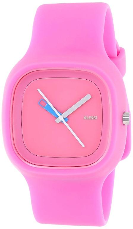 Alessi Watch Unisex AL10014 Kaj Polyurethane Pink Designed by Karim Rashid