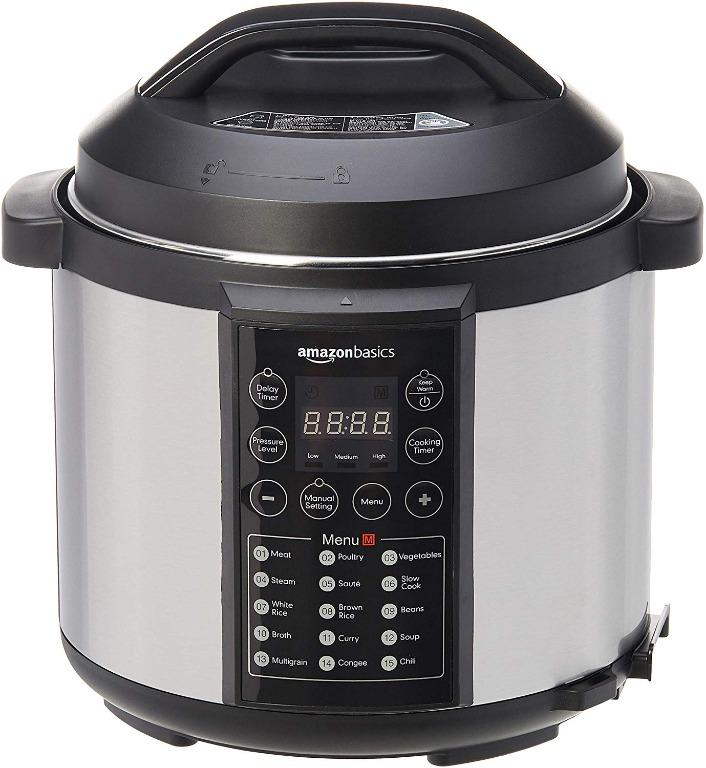 AmazonBasics 23 in 1 Multi Purpose Electric Steamer Pressure Cooker 5.5 Litre 1000 W Brushed Stainless Steel now with Free Recipe Book UK plug TV Home Appliances Kitchen Appliances Other Kitchen Appli...