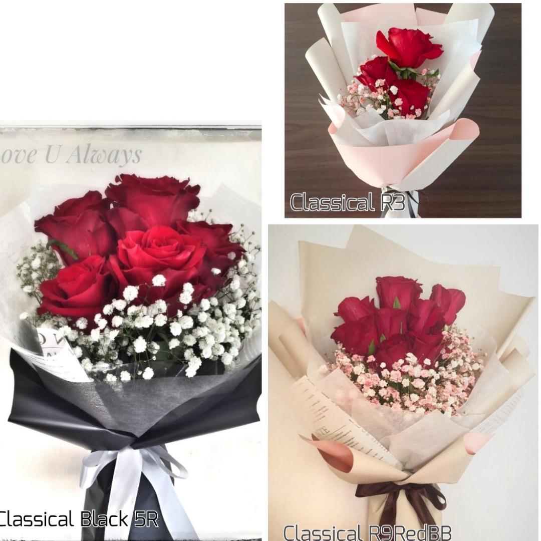 Dmalda Fresh Flower Bouquet Fresh Flowers Red Roses Bouquet Fresh Baby S Breath Gardening Flowers Bouquets On Carousell