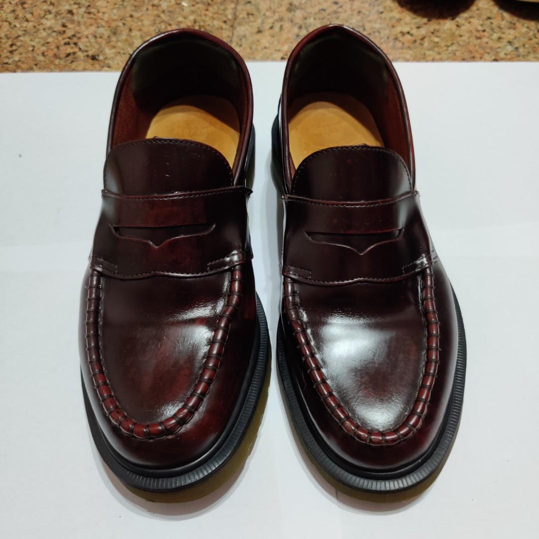 dr martens cherry red loafers
