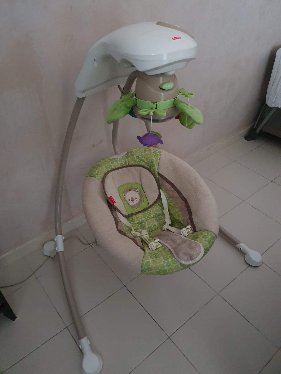 Fisher price deluxe cradle n swing rainforest friends online