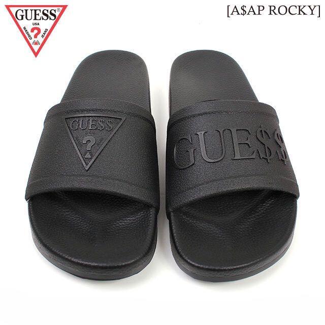 guess slippers black