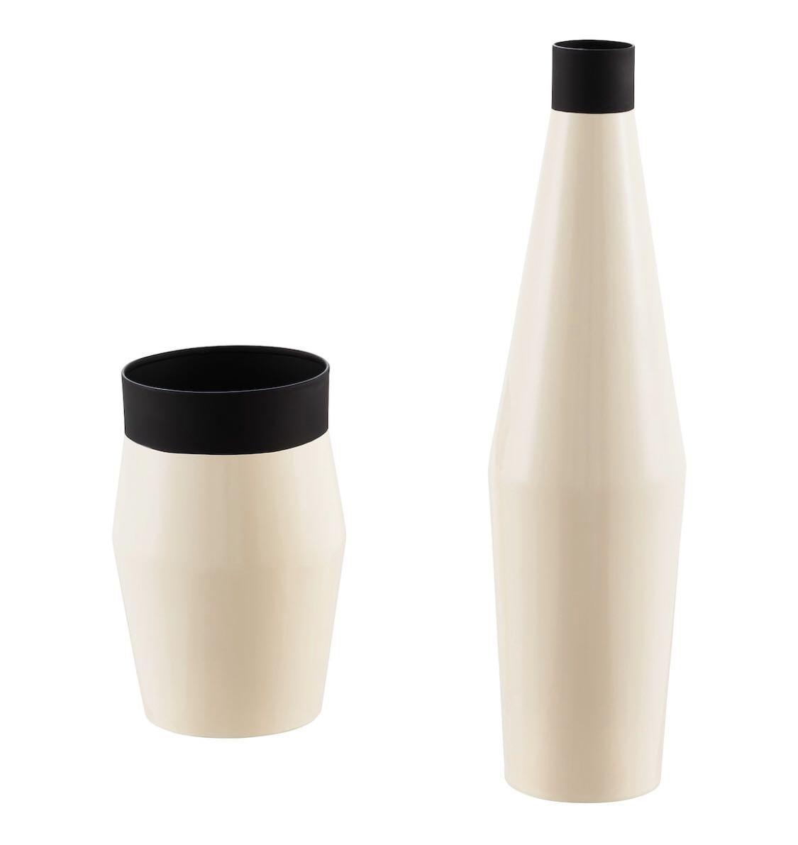 IKEA Vase, set of 2, ivory, black, GLITTRIG, Furniture & Home Living