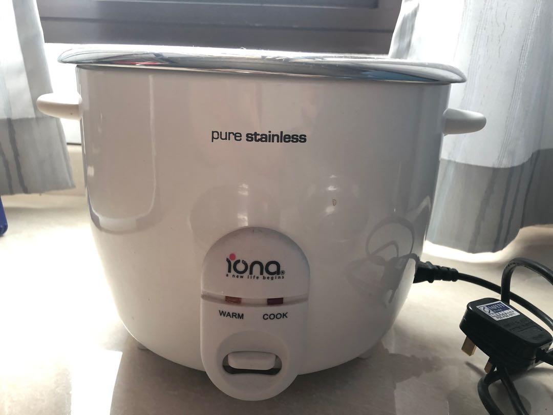 Iona stainless steel rice cooker cum steamer (1.8L), TV & Home