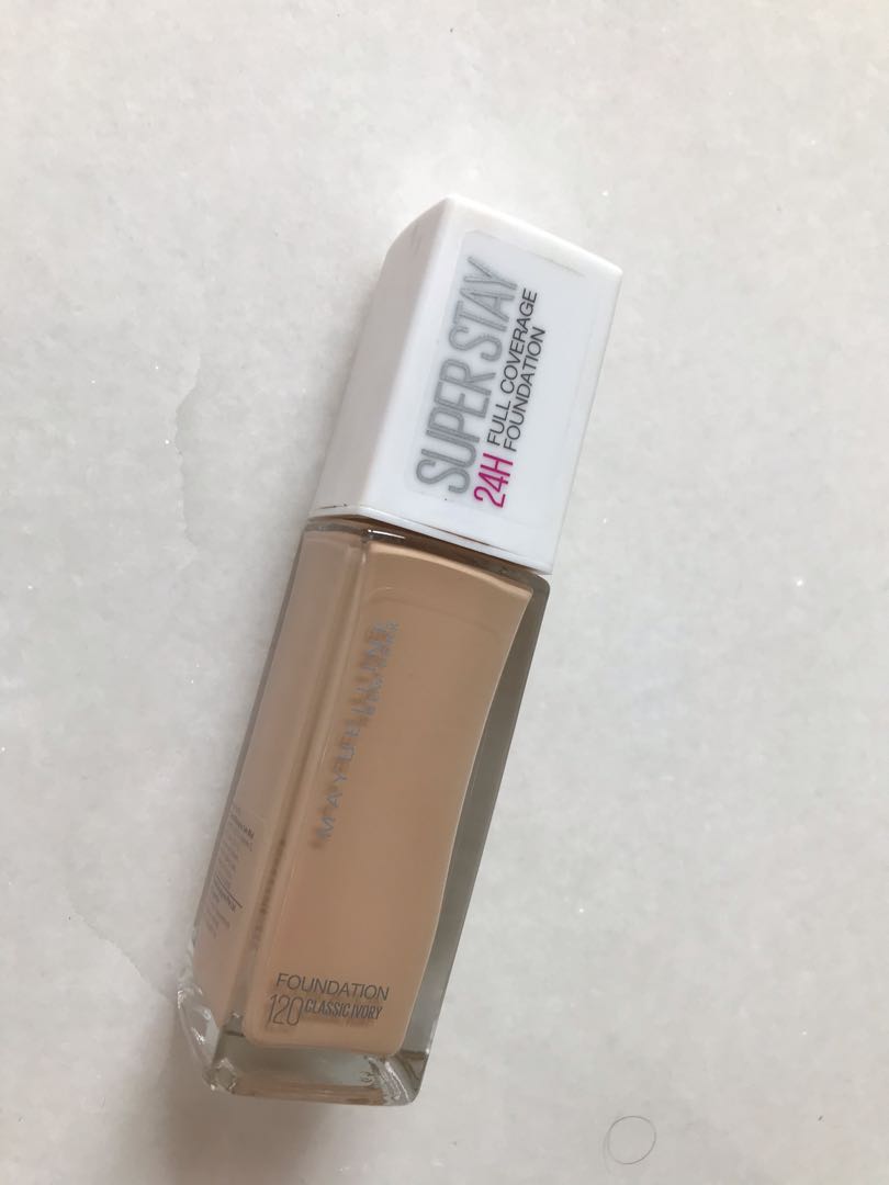 Maybelline Super Stay 24h Full Coverage Foundation 120 Classic Ivory Beauty And Personal Care