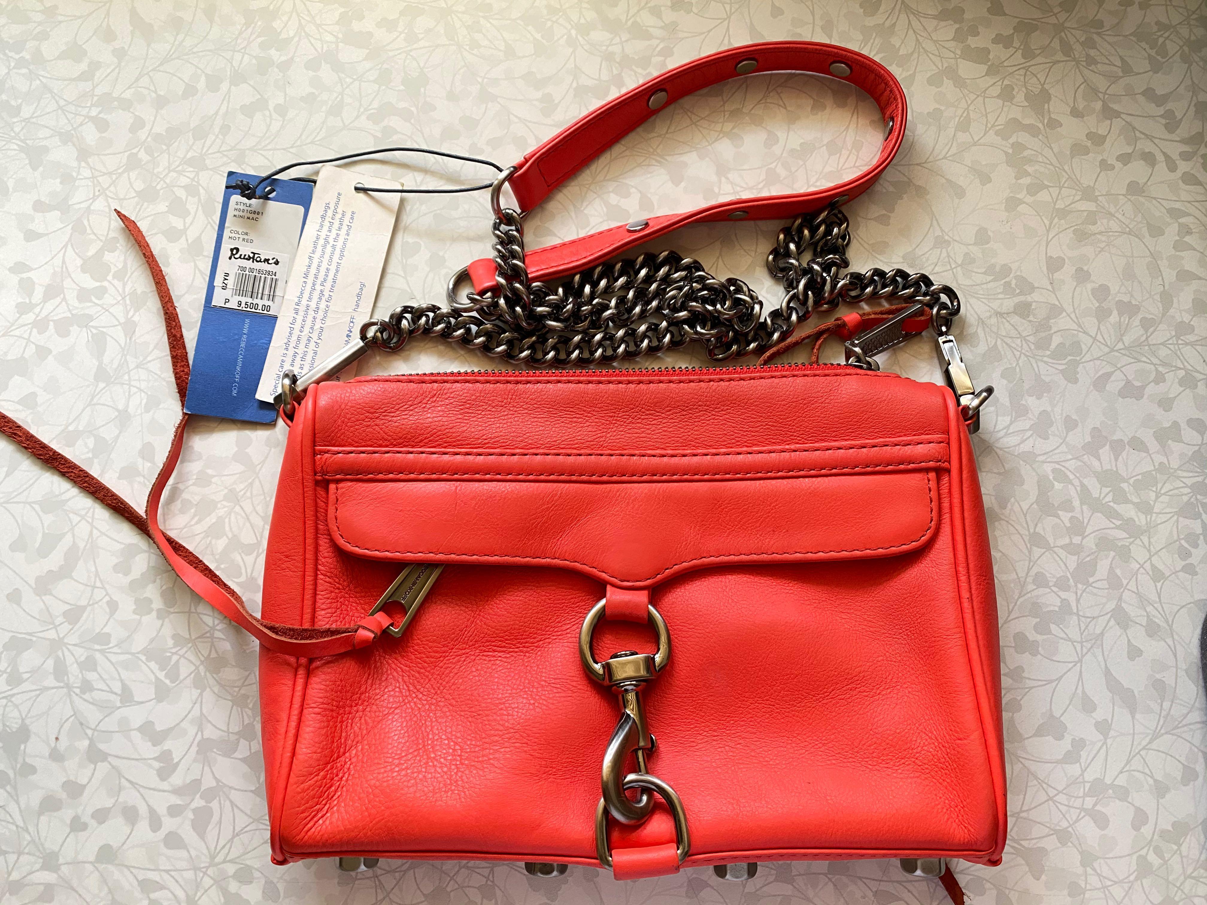 Rebecca Minkoff Mini Mac Hot Red Sling Shoulder Cross Body Bag Women s Fashion Bags Wallets Cross body Bags on Carousell