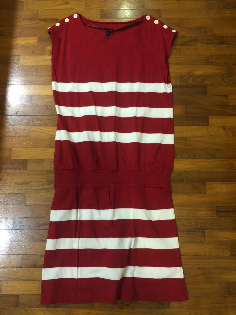 topshop red and white dress