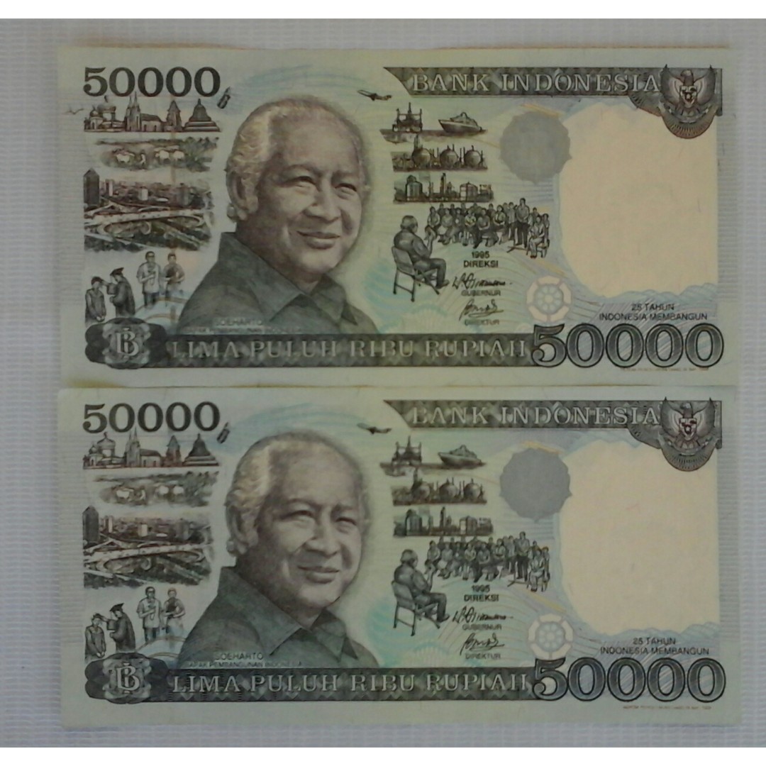 Uang Kertas Soeharto 2 Seri Berurut 1995 Antik Uang Lama Di Carousell