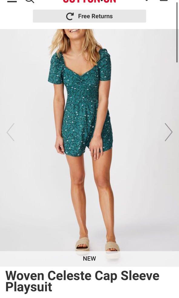 Woven Celeste Cap Sleeve Playsuit Women S Fashion Clothes Rompers Jumpsuits On Carousell