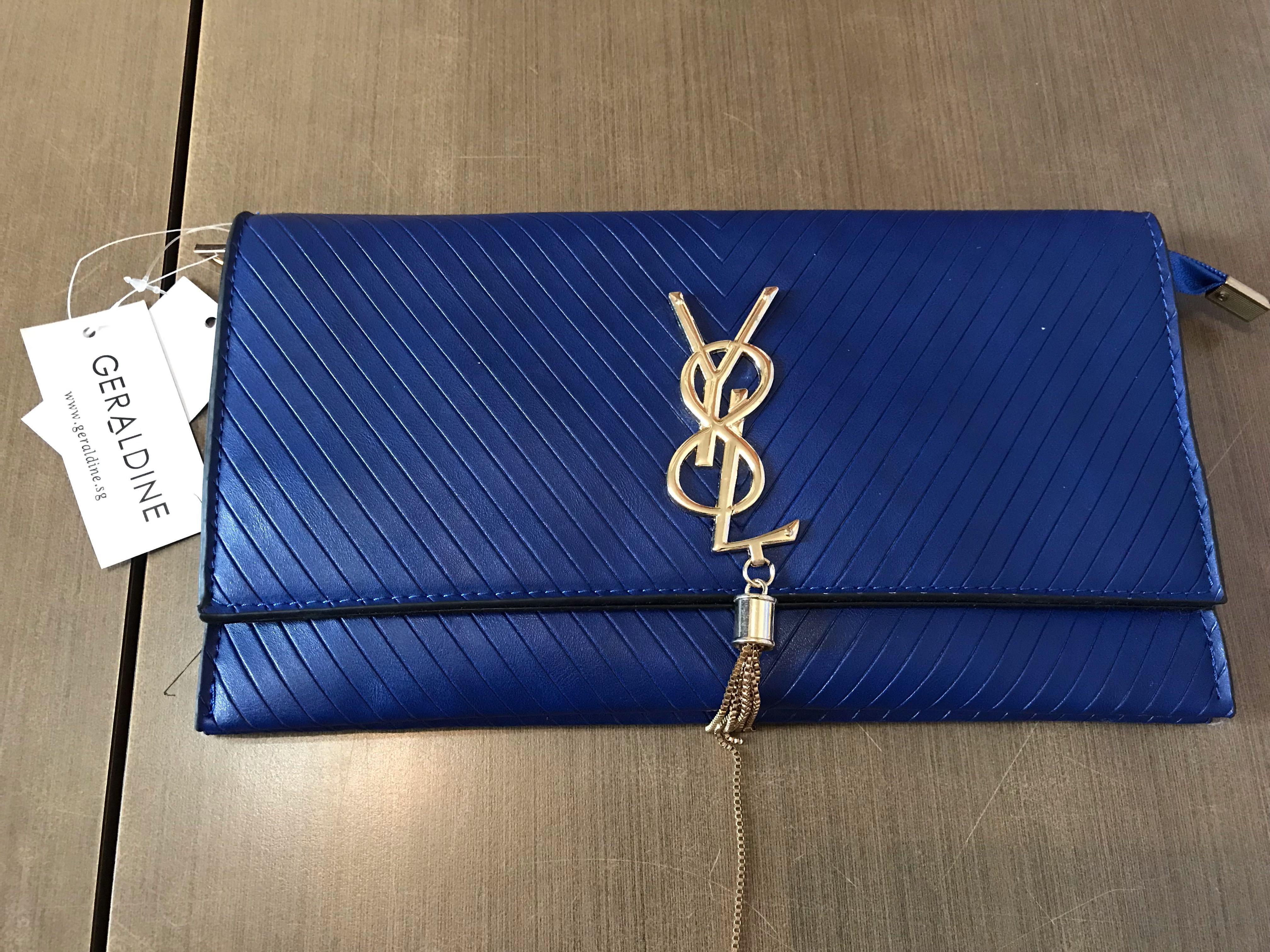 Cobalt blue clutch bag on sale