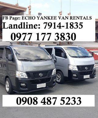 Van For Rent Metro Manila or Provincial Trips Rent a Car Philippines
