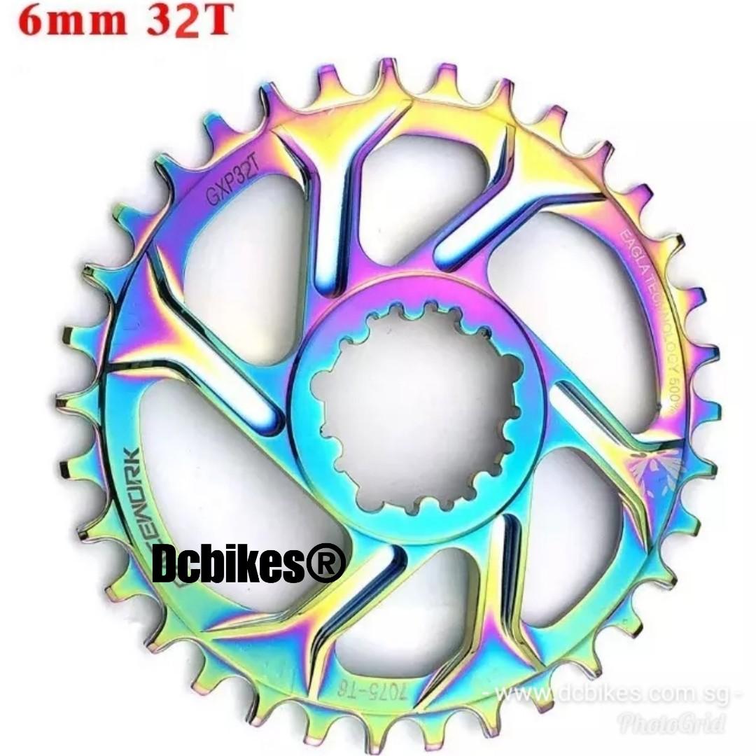 Oil Slick 32T 34T DUB GXP 6mm Offset Round MTB Narrow Wide Direct Mount Chain Ring For Sram Eagle X9 NX GX X01 XX1 Dcbikes