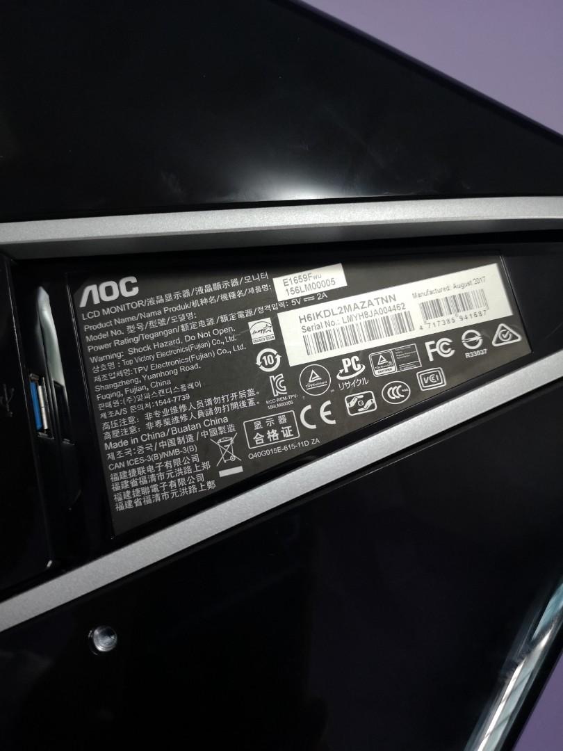 Aoc e1659fwu, Computers & Tech, Parts & Accessories, Monitor Screens on