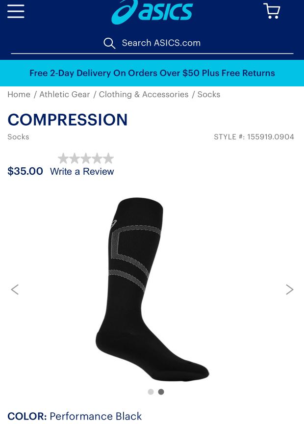 asics compression socks