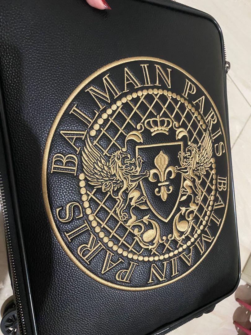 Balmain Logo Leather Cabin Luggage, Barang Mewah, Tas & Dompet di Carousell