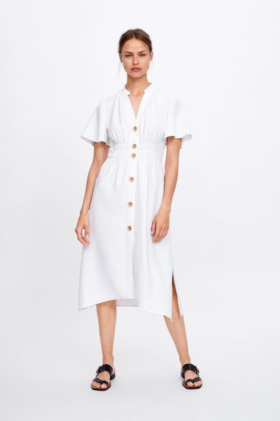 Zara trf shop white dress