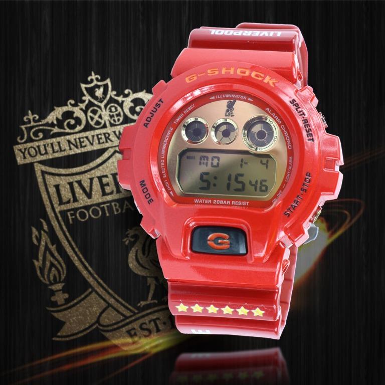 Casio G Shock Dw 6900 Liverpool Red Football Edition Custom Design Digital Resin Watch Men S Fashion Watches On Carousell