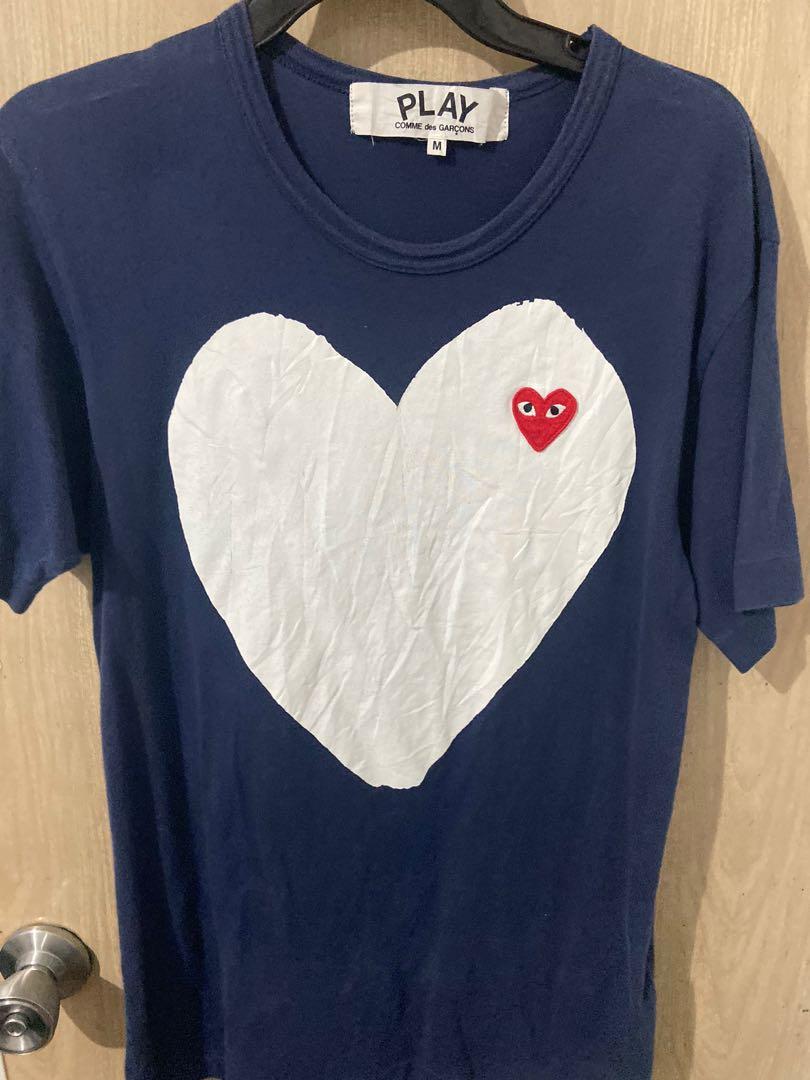 Navy blue outlet cdg shirt