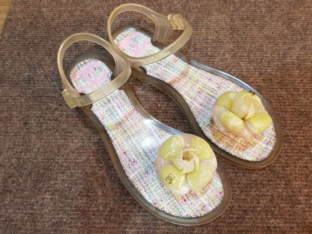 Chanel clear cheap jelly sandals