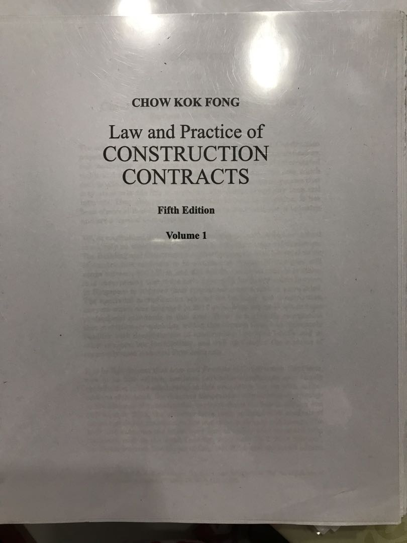 Chow Kok Fong’s Law and Practice of Construction Contracts, Hobbies