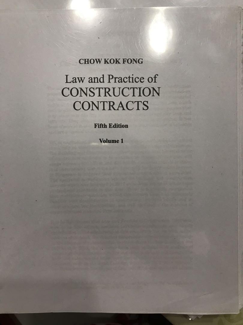Chow Kok Fong’s Law and Practice of Construction Contracts, Hobbies