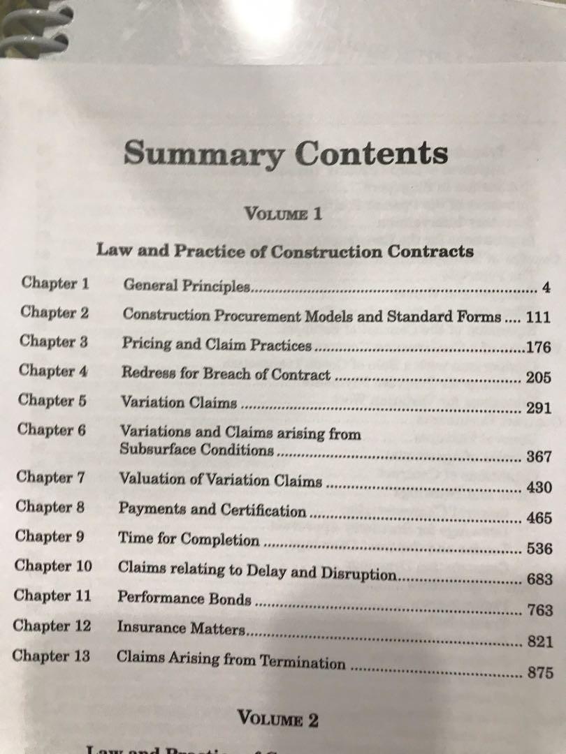 Chow Kok Fong’s Law and Practice of Construction Contracts, Hobbies