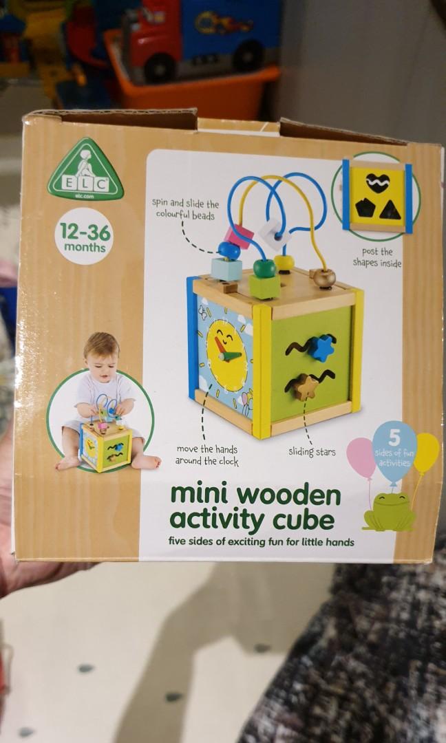 Elc mini wooden activity cube on sale