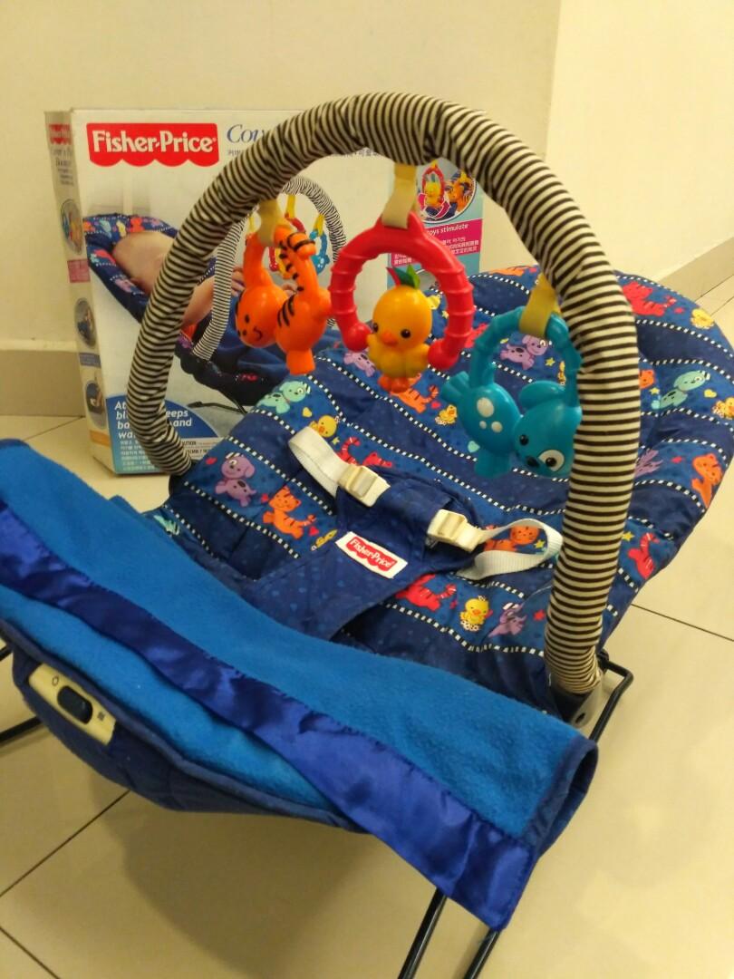 Fisher price cover and play bouncer hotsell