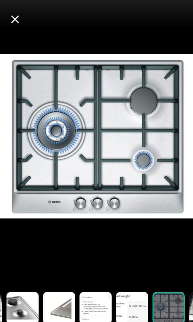 Kitchen Hob Bosch Pcc615b90e Stainless Steel Gas Hob Brand New Home Appliances Kitchenware On Carousell