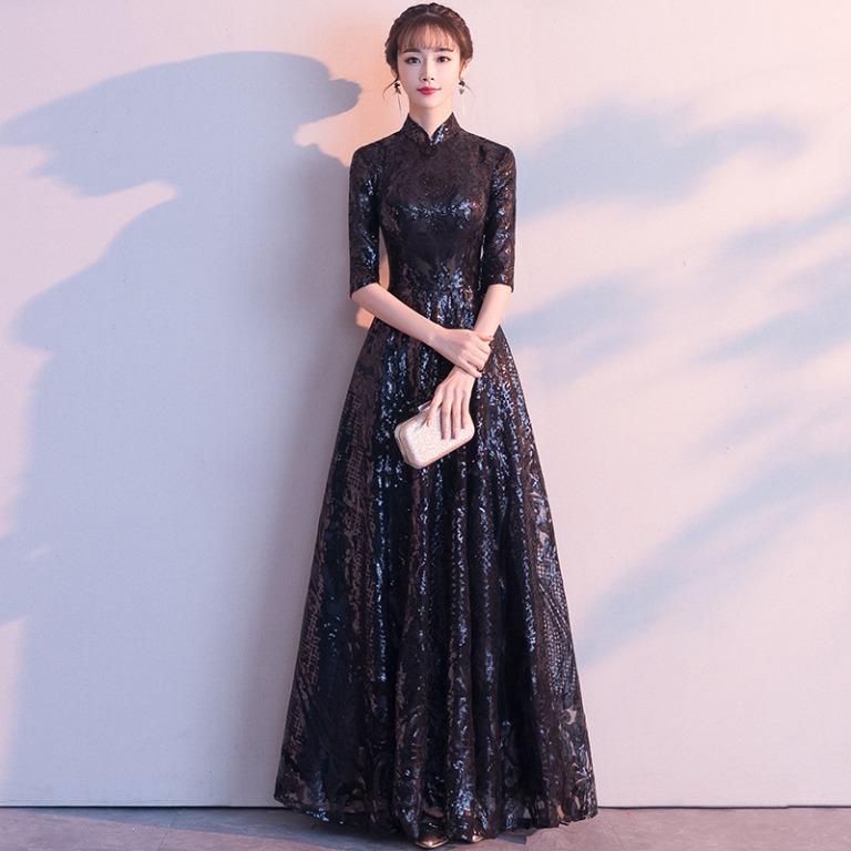 slim fit dress slacks Black & Gold Embroidered Corset Gown with Cape – VALDRIN SAHITI main image 0
