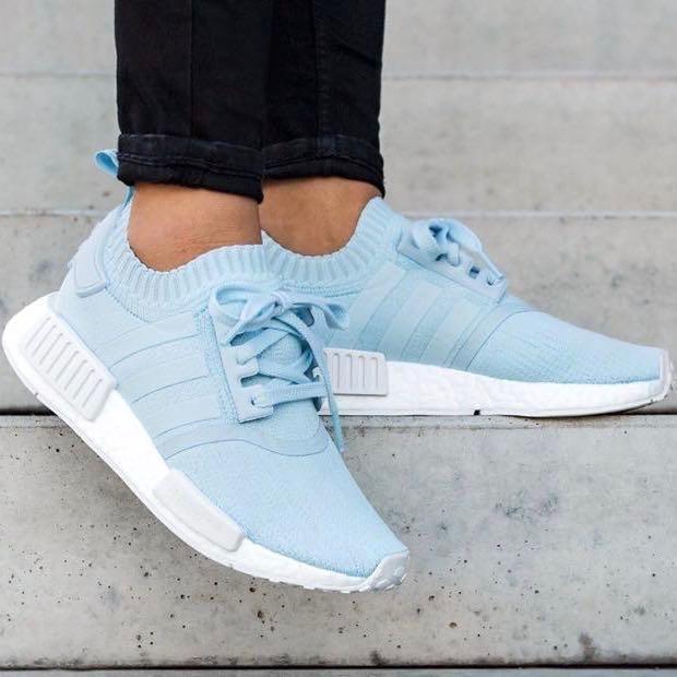 Rare Adidas nmd r1 primeknit ice blue pastel Women s Fashion
