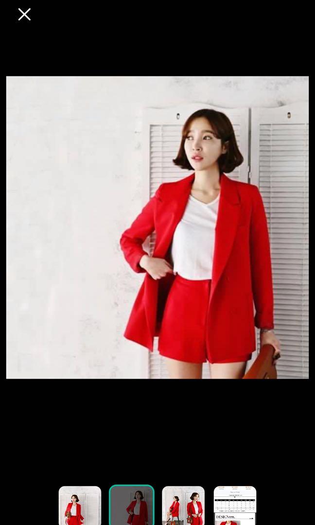 Red blazer clearance and shorts