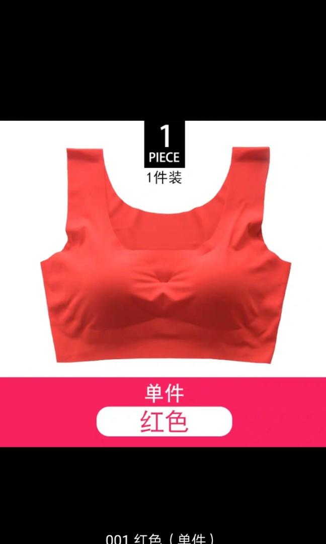 bright red sports bra