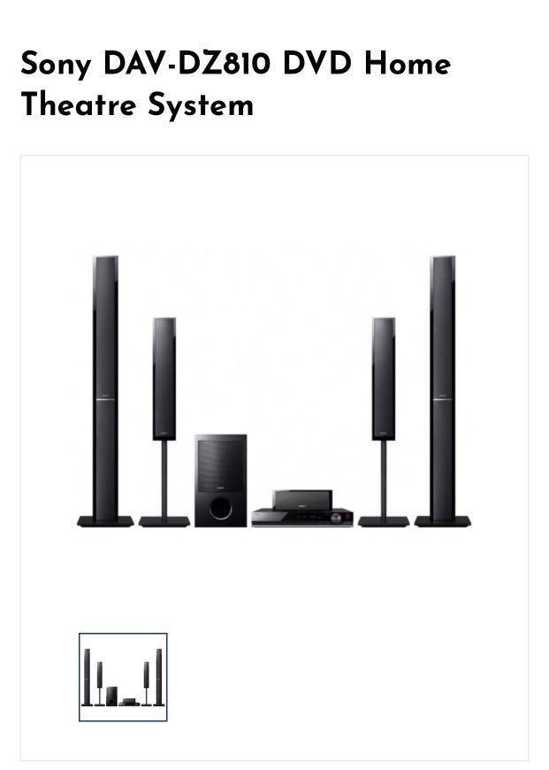 Sony Home Theatre System DVD DZ 810, TV & Home Appliances, TV