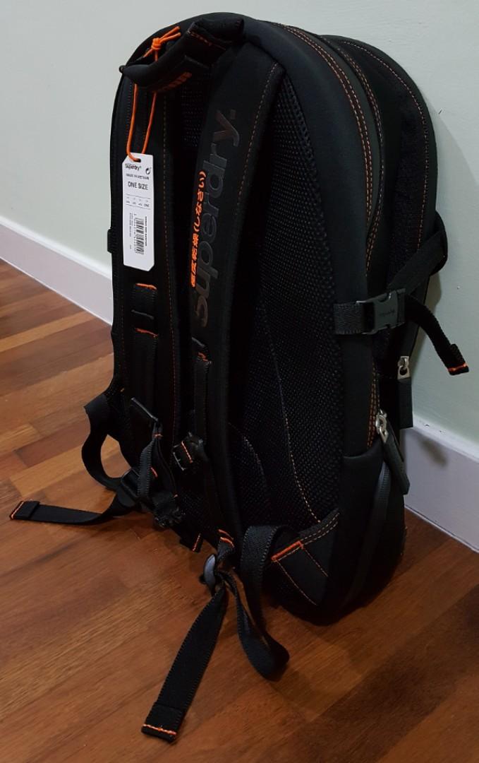 SUPERDRY BACKPACK BLACK ORANGE SUMMER