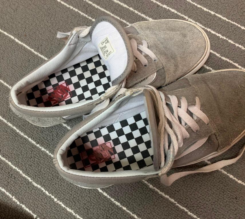 Vans Grey Leather Shoes Women Size 4 UK 36.5 EU