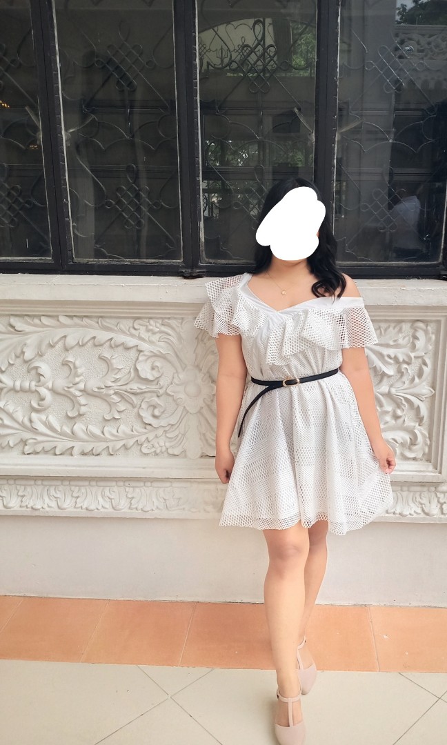 White Dress Offshoulder For Chubby Girls Women s Fashion Dresses
