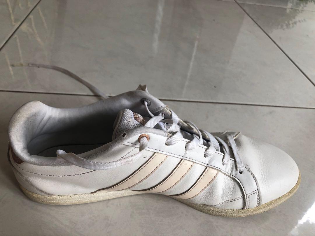 White Rose Gold Adidas Neo Shoes 