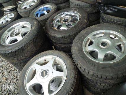 Tires with aluminium rims 13 inch 14 inch mag