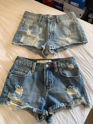Ripped Denim Shorts