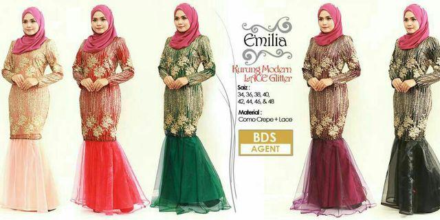 Baju Kurung Lace Glitter Muslimah Fashion Carousell Malaysia
