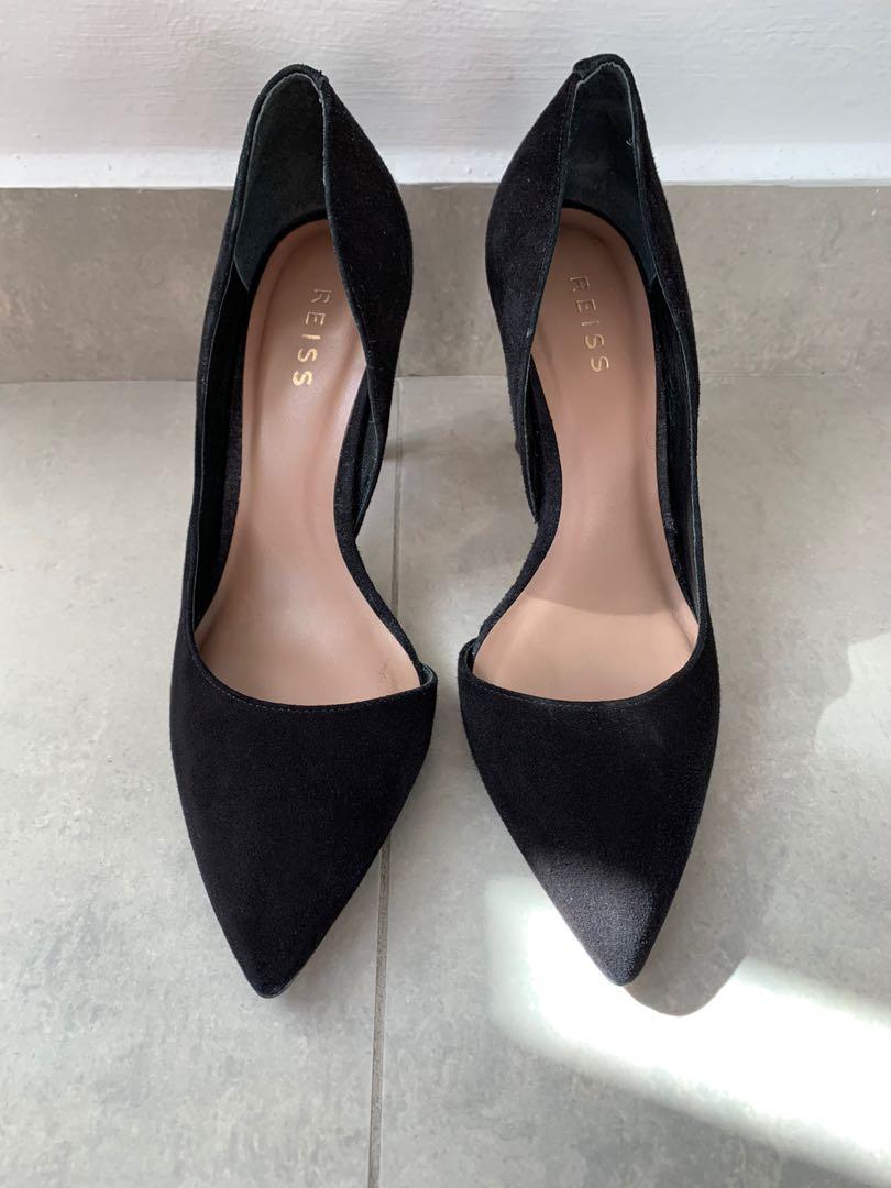 Reiss black suede heels