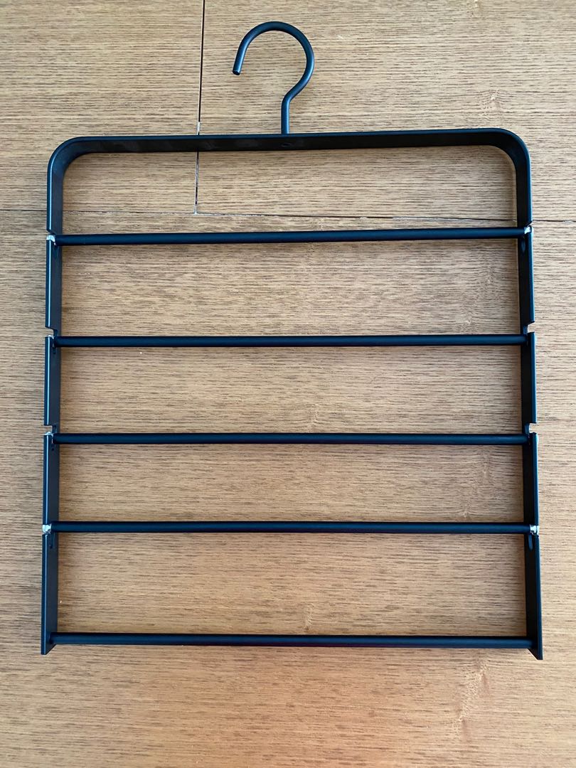 Black Metal Multi Space Saving Pants Hanger Wardrobe Organiser Furniture Others On Carousell