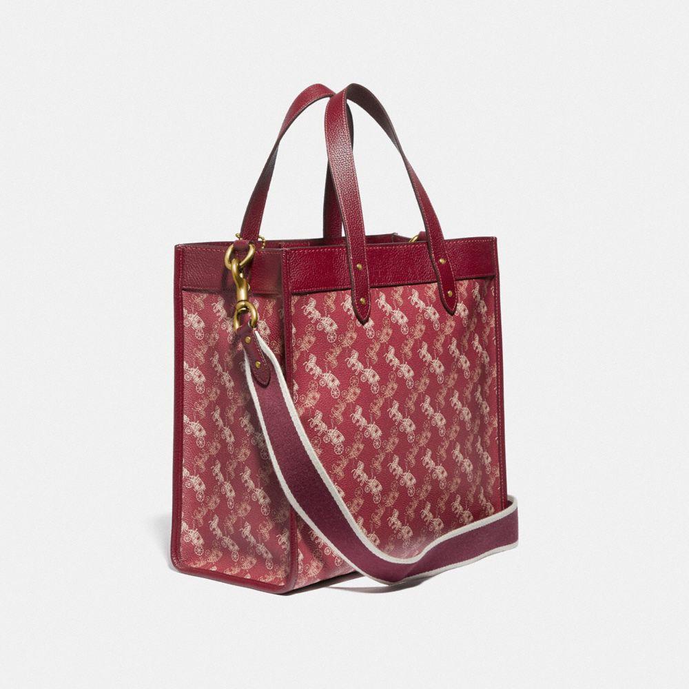 field tote 40 with horse and carriage print and varsity stripe