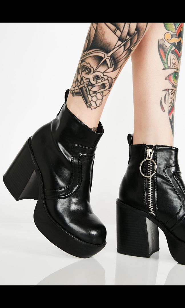 current mood black platform boots