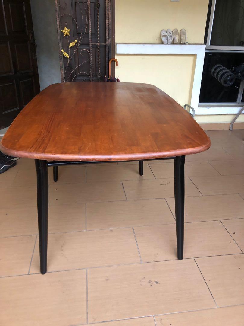 Dining table (Category: Chairs) located in Kuang. Submitted by mona123 (Listing ID 274356192, Image 1). Description: Solid wood. The metal part is painted and anti rust was sprayed before hand.. only small defect on the corner.