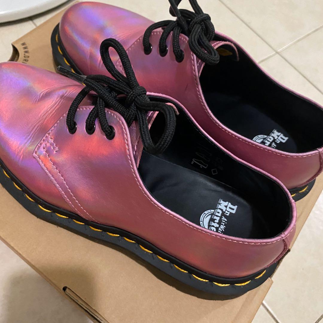 Dr. Martens Reflective Metallic Leather Mallow Pink