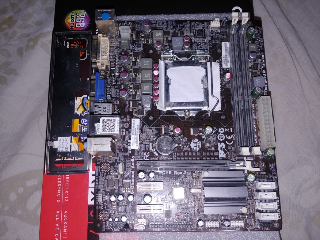 Ecs H61h2 M2 Socket 1155 Motherboard With Backplate 2nd 3rd Gen Support Electronics Computer Parts Accessories On Carousell